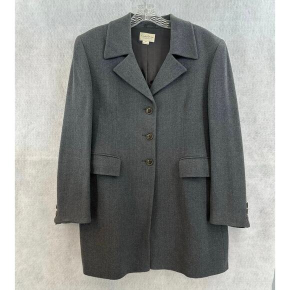 Greta Garbo Collection Womens Size 12 Blazer Wool Blend Gray Made in Italy - Picture 1 of 8